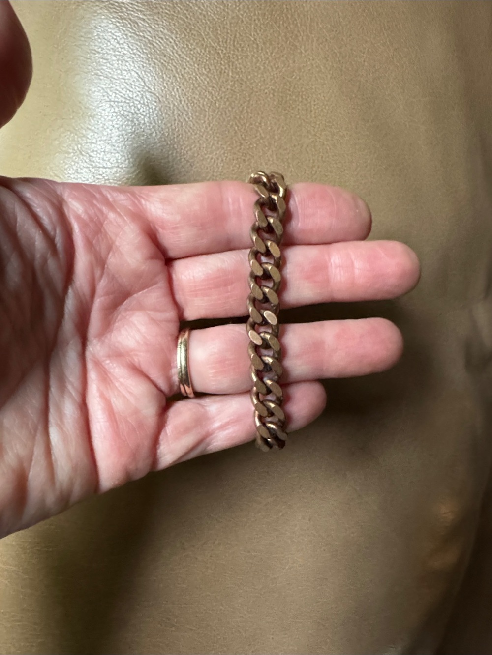 Copper Link bracelet 6 3/4” by 1/4 inch.